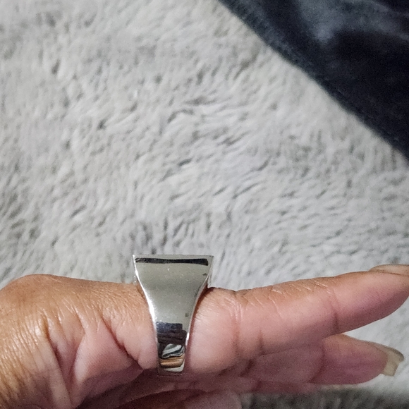 NEW 18K Gold Electroplated silver onyx ring Size 7 - Picture 5 of 5